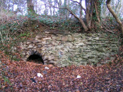 
Cwmcarn dam, exterior of the first sluice outlet, December 2008